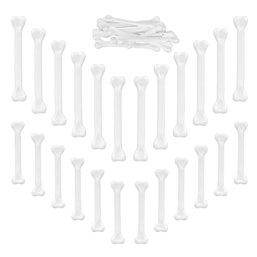 Mini Halloween Skeleton Bones Set - 24 Fake Plastic Bones for Crafts & Decorations