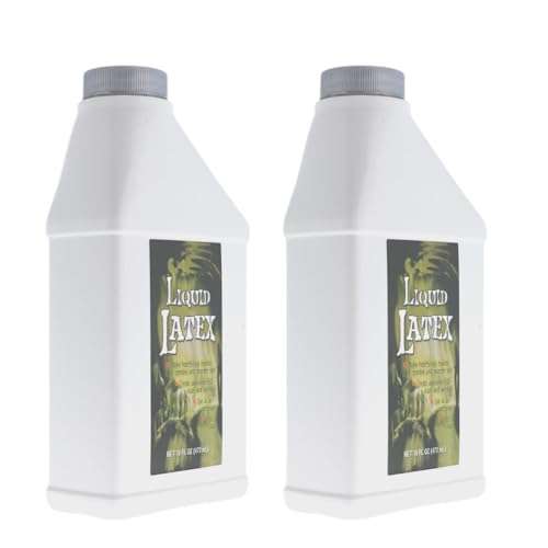 Liquid Latex for Special Effects 2 Pack Set 16 Oz Skin-Safe & Clear Dries Fast