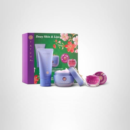 Tatcha Dewy Skin & Lips Hydrating Ritual Set, Travel Rice Wash, Full Size Dewy Skin Cream, Wisteria Lip Mask ($119 Value)