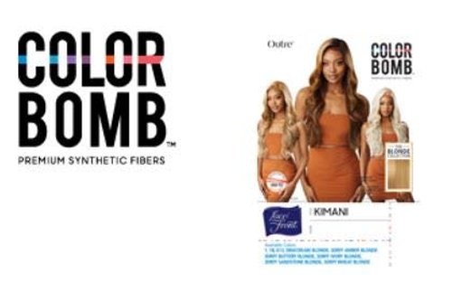 Outre LACEFRONT COLORBOMB Long Body Wave Exclusive Salon-Designed Blonde Shades Pre-Plucked Soft Swiss Lace Natural Baby Haur Heat Resisitant Synthetic - KIMANI (3DRFFBTRBL)