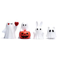 Halloween Ghost Mini Figurines Set - Cute Spooky Tabletop Decor & Party Favors