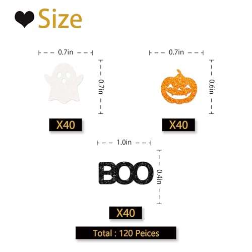 Halloween Ghost Confetti for Party Decorations - 120 Pieces