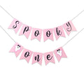 Spooky First Birthday Banner - Pink Ghost Halloween Party Decor, 6.5" x 13"