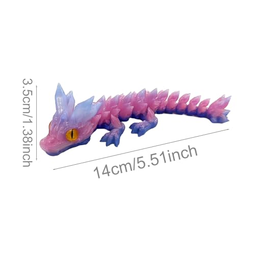 Crystal Dragon Wyrmling Refrigerator Magnet Set - Articulated Crystal-Like Decor, 2 Pack