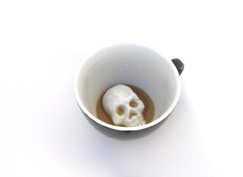 Creature Cups Skull Ceramic Mug - Hidden 3D Skull Inside, Spooky Horror Coffee Cup - Variation: Skull