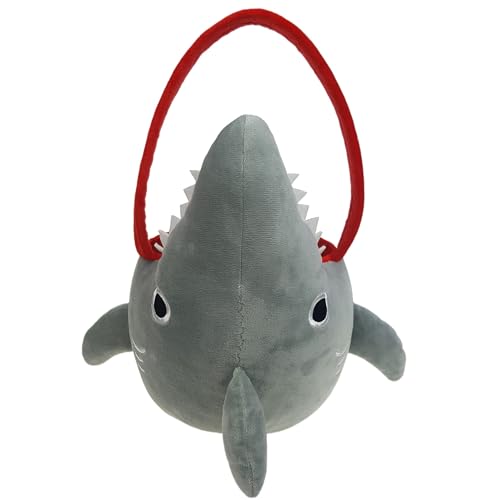 Halloween Plush Shark Trick or Treat Bag - Cute Animal Candy Basket for Kids & Parties