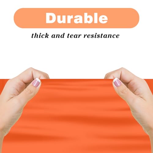 Orange Disposable Plastic Tablecloths 54x108 Inches - 2 Pack, Rectangle