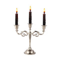 Silver 3-Arm Candelabra Taper Candle Holder - Elegant Indoor Centerpiece