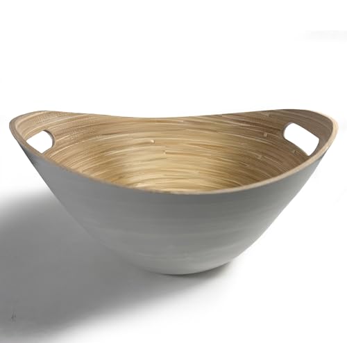 Purelite Solid Reusable Bamboo Popcorn & Snack Bowl - Large Family Serving Bucket