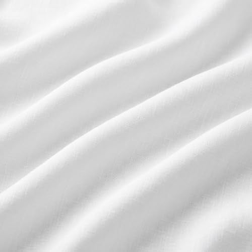 White Linen Tablecloth 54x72 Inches - Handcrafted Pure European Flax