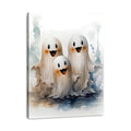 Halloween Canvas Wall Art - Whimsical Ghosts in Haunted Forest 18x24 Inches - Dark Romantic Home Decor