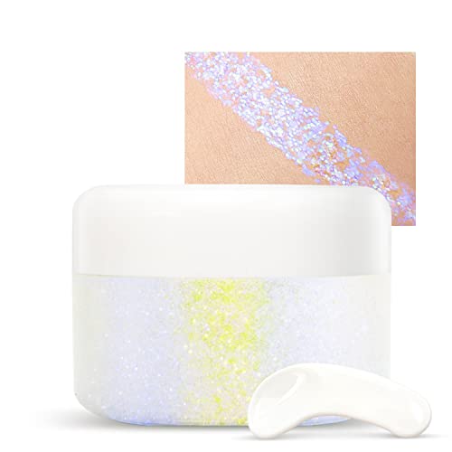 Lavender Holographic Body Glitter Gel for Face Hair & Body - Sparkling Waterproof Sequin Makeup