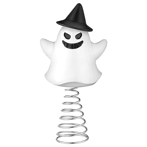 Halloween Ghost Tree Topper - Small Spooky Tree Decor for Christmas & Halloween