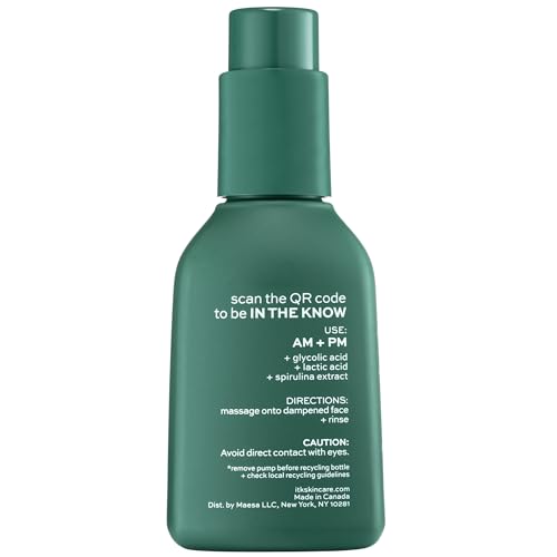 ITK Exfoliating Facial Gel Cleanser - Face Wash to Brighten + Smooth Skin - Dissolves Makeup + Grime Gently- Even-Toned Skin - Glycolic Formula to Brighten Skin, for Normal to Oily Skin, 5 Fl Oz