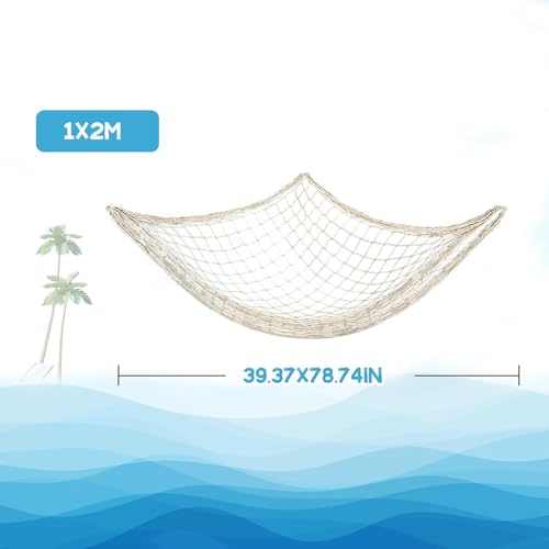 2-Pack Nautical Fish Net Decorations for Parties and Home - 40x80 inches Variation 2