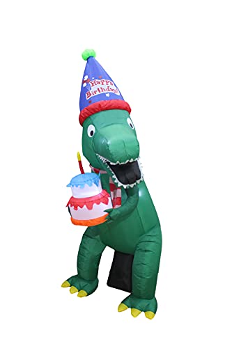 Birthday Party Decorations Bundle with Inflatable Dinosaur & Cake Set