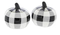 Farmhouse Pumpkin Salt & Pepper Shaker Set - Buffalo Check Pattern, 2.5 Inches