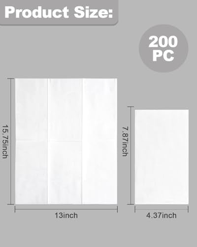 200-Pack White Disposable Guest Napkins - 3-Ply Soft & Absorbent