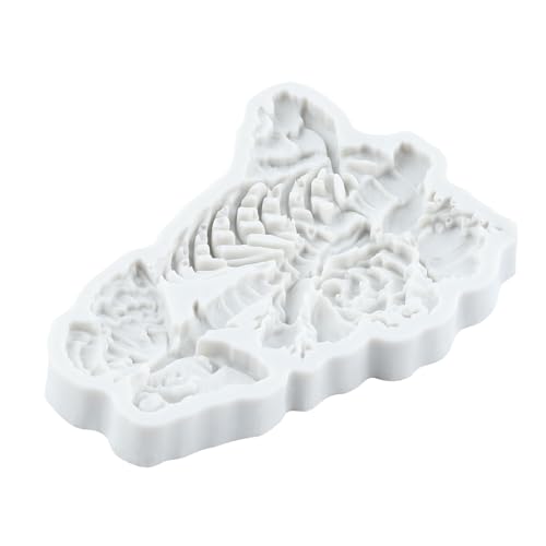 Lingzhi Skull Skeleton Fondant Mold with Butterfly & Flower Design - Style A