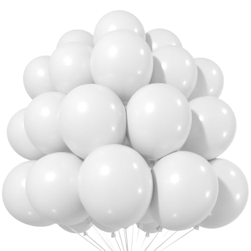 White Balloons - 12 Inch Latex Wedding Party Balloons - White-1