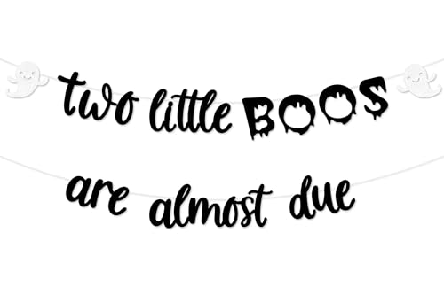 Halloween Twins Bunting Banner with Ghosts - Baby Shower & Party Decor