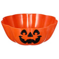 Large Plastic Pumpkin Candy Bowl - 11.6 Inch Halloween Trick-or-Treat Centerpiece