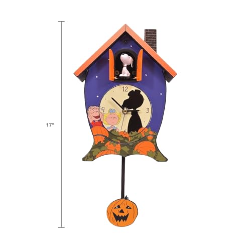 Peanuts Halloween Cuckoo Clock with Snoopy & Great Pumpkin - 17 Inches
