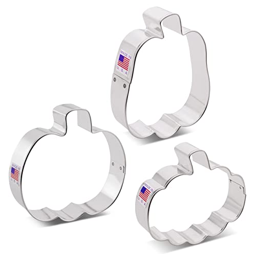 Pumpkin Cookie Cutter Set of 3 - Halloween & Fall Baking Tools