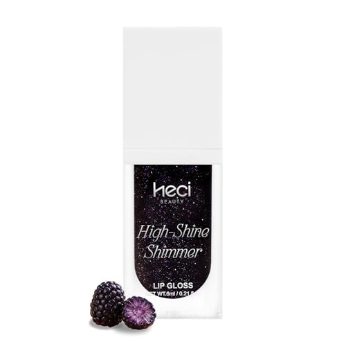Hydrating Glitter Lip Gloss - Black, Long Lasting Shine & Plumping Effect