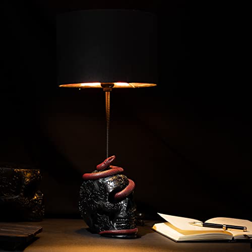 GUTE Skull Snake Lamp - 24 Inch Gothic Table Decor with Skull & Snake Variation