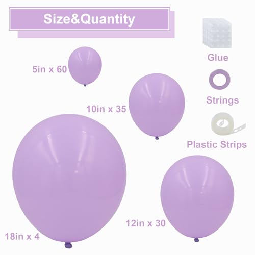 Pastel Purple Balloons Arch Kit - 129pcs Lavender Balloon Garland for Party Decor