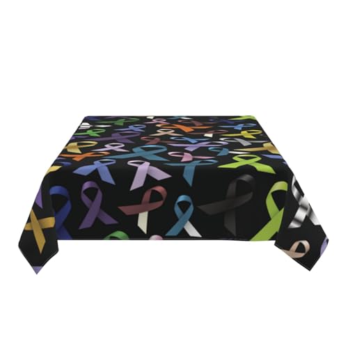 Cancer Awareness Ribbons Tablecloth 54x72 Inches Rectangular Kitchen & Dining Cover