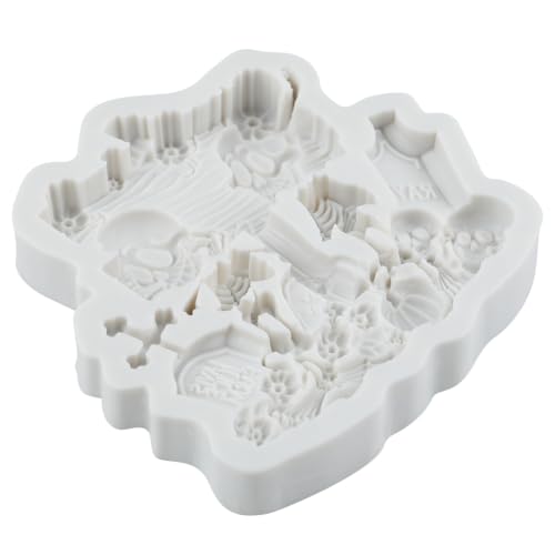 Halloween Skeleton Tombstone Fondant Mold - Skeleton Style T Silicone Cake Decor