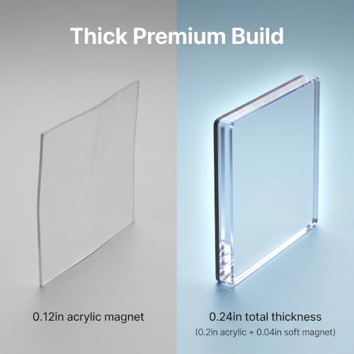DIY Clear Acrylic Magnet Set - Square & Round 18 Pack for Crafts & Decoration