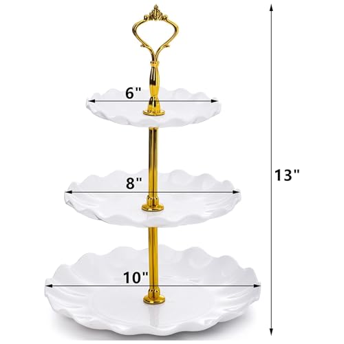 4 Pack 3-Tier Plastic Cupcake Stands Dessert Display Cake Tower for Buffet & Parties