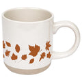 Fall Coffee Mug with Orange Leaves Design - 14oz Stoneware Cup for Tea & Cider, Microwave & Dishwasher Safe, Autumn Gift