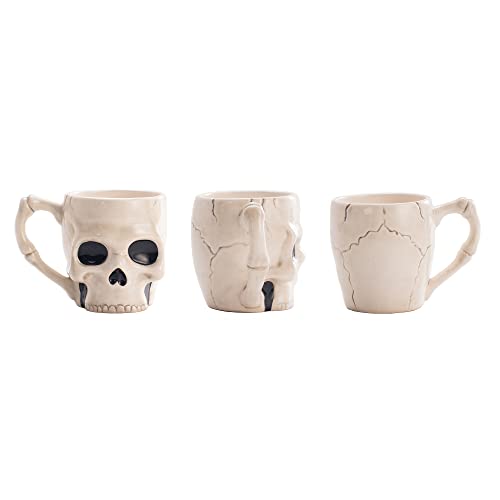 Halloween Skull Ceramic Mug 16oz - Spooky Skeleton Coffee Tea Hot Chocolate Cup