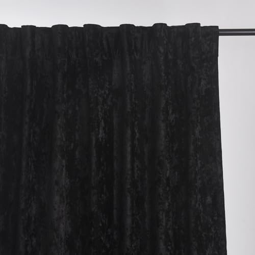 Black Velvet Curtains 84 Inches Long 52W x 84L Pack of 2 - Elegant Home Drapes