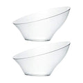 Disposable Medium Clear Angled Plastic Serving Bowls - Pack of 4