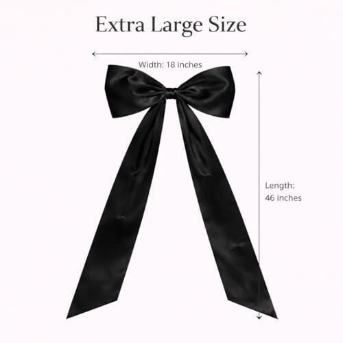 Black Satin Giant Bow Wall Decor 18x46 Inches for Backdrop & Event Decoration - Variation of THIS listing