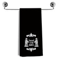Halloween Hand Towels - Gothic Skull Pattern Bathroom Decor - Black - 24x16 Inch