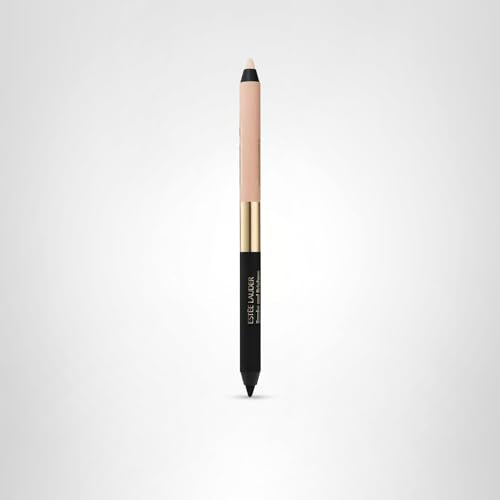 Estée Lauder Smoke and Brighten Long-Lasting Waterproof Kajal Eyeliner Pencil Duo, 0.03 Ounce, Noir/Cream