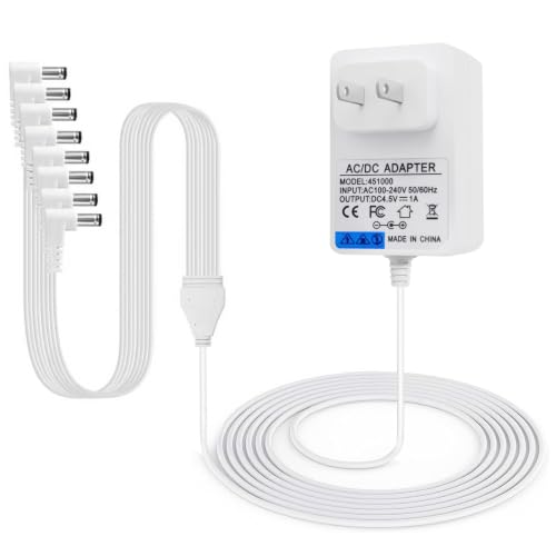 4.5V 8 Output Power Adapter for Lemax Spooky Town Christmas Village - White