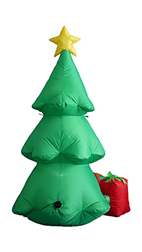 Lighted Christmas Inflatable Green Tree with Gift Boxes - 5 Ft Outdoor Holiday Decor