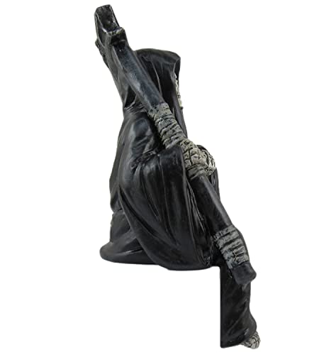 Grim Reaper Book Shelf Figurine - Skull Gothic Home & Office Decor