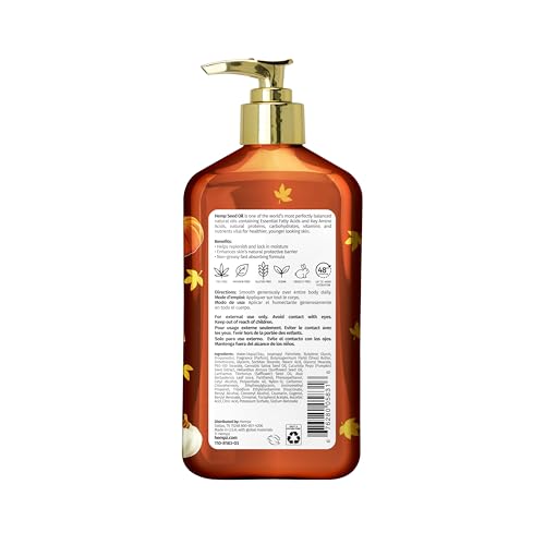 Hempz Spiced Pumpkin Pie Body Moisturizer, Body Lotion, Fall Skin Care for Men & Women, Limited Edition, 17 fl.oz.