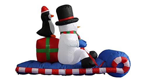 Christmas Inflatable Decorations Bundle - Santa, Reindeer & Snowman with Lights