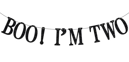 Halloween Second Birthday Banner - Boo I'm Two Spooky Party Decorations