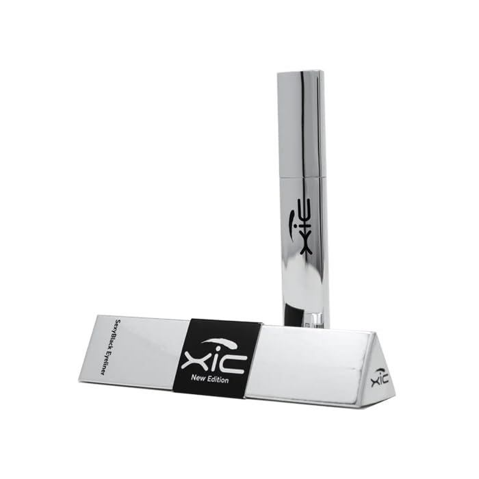 XiC Glam. Liquid Eyeliner, Intense Black Color, Waterproof and with Ultra Fine Brush. XiC Sexy Black Eyeliner, 0.24 fl oz.