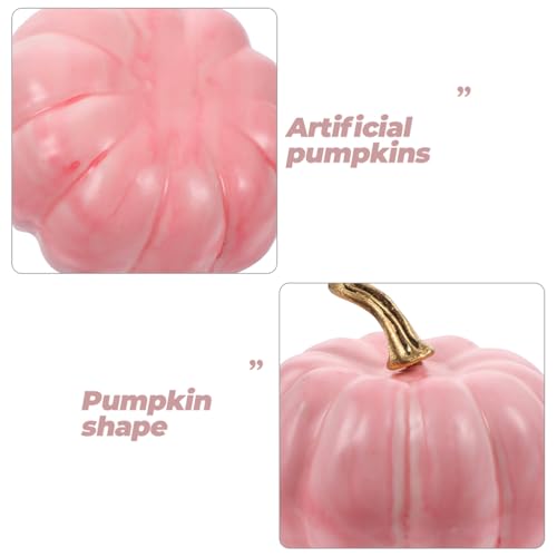 Pink Foam Pumpkins Set - 8 Small Fall Halloween Thanksgiving Decor